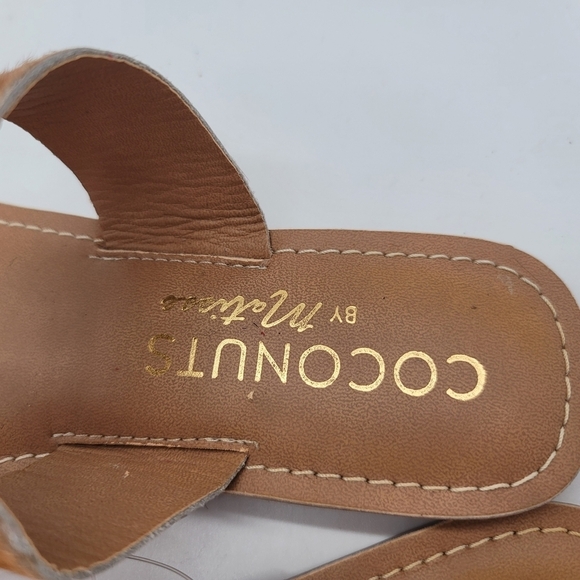 Coconuts by Matisse Riva Flat Sandals Zebra NWOT Tan Black Size 8 - Picture 4 of 9